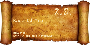 Kacz Dóra névjegykártya
